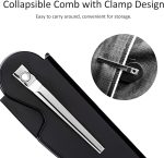 ⁦ALMEKAQUZ 4Pcs Folding Beard Comb,Portable Men's Beard Comb,Pocket Folding Comb,Travel Comb,Portable Beard Comb with Clip,Men's Beard Hair Care Styling Grooming (Black)⁩ - الصورة ⁦4⁩