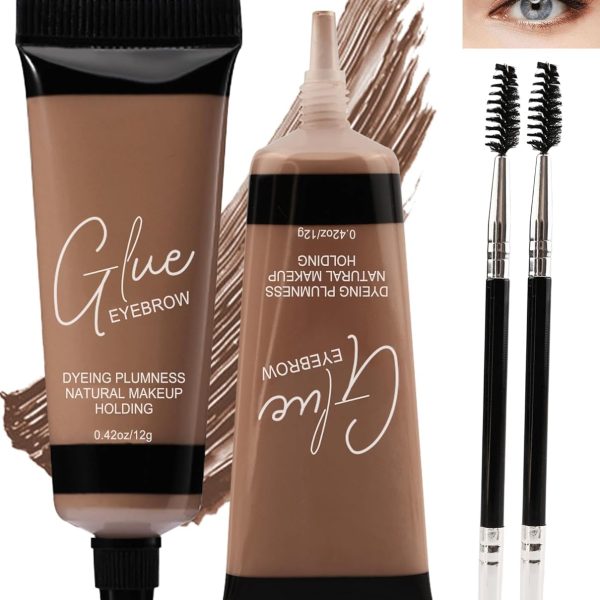 NALACAL Auburn Tinted Eyebrow Gel Kit - 2PCS Brow Thickening Gel with Dual Brushes: Waterproof, Long-Lasting Brow Filler and Defining Gel for Natural, Fuller Eyebrows – Ideal Makeup Gift Set for Women