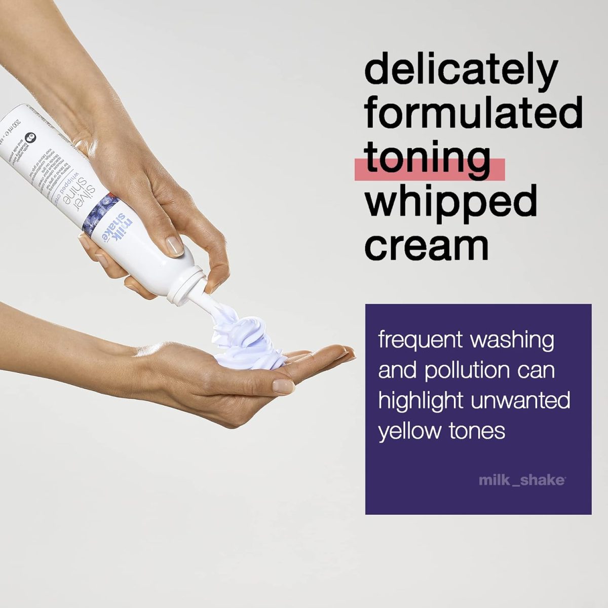 ⁦milk_shake Silver Shine Whipped Cream No-Rinse Creamy Conditioning Foam, 6.8 Fl Oz⁩ - الصورة ⁦2⁩