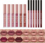 ⁦BestLand 12Pcs Matte Liquid Lipstick + Lip Liner Pens Set, Velvety Nude Lip Stain Waterproof Long Wear Makeup Gift Set⁩ - الصورة ⁦2⁩