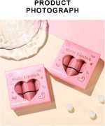 ⁦CHSEEO 6 Pcs love Heart Velvet Matte Lipstick Set, Mini Capsule Waterproof Long-Lasting Non-stick Cup Mini Lipstick Kit, Make Up Cosmetics Lip Gloss Gift Kit for Girls Women, Travel Size #1⁩ - الصورة ⁦2⁩