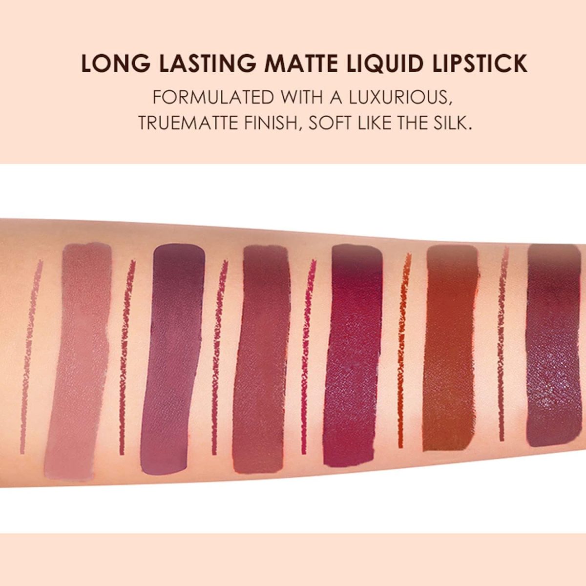 ⁦BestLand 12Pcs Matte Liquid Lipstick + Lip Liner Pens Set, Velvety Nude Lip Stain Waterproof Long Wear Makeup Gift Set⁩ - الصورة ⁦3⁩