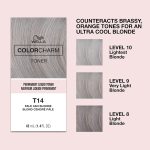 ⁦Wella ColorCharm Hair Toner, T14 Silver Lady, 1.4 fl oz⁩ - الصورة ⁦4⁩
