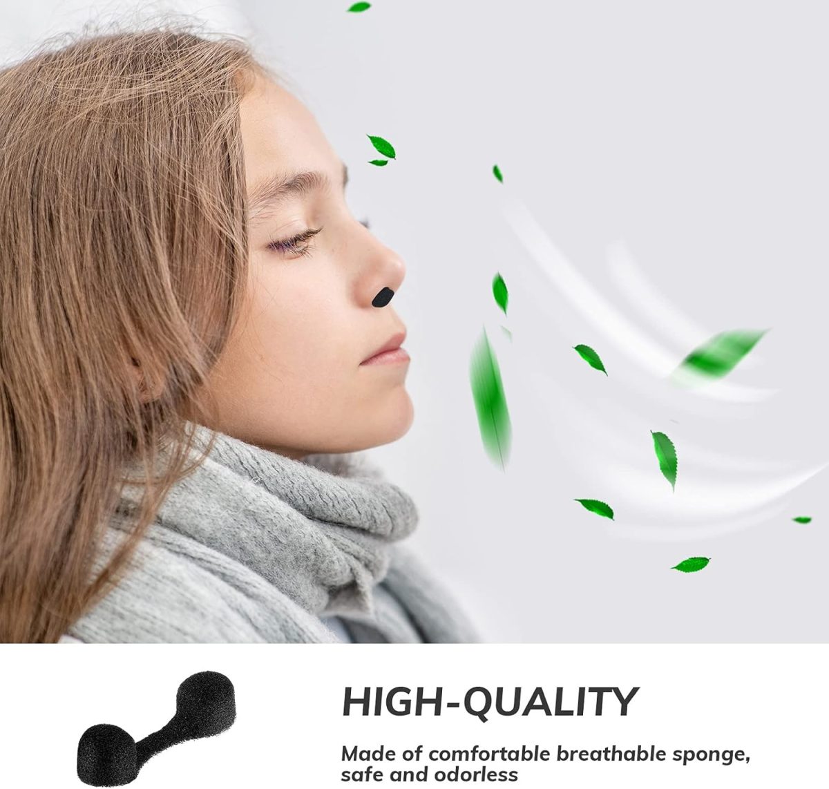 ⁦Tondiamo 100 Pieces Nose Plug Filter Disposable Nose Filter Sponge for Women Men Sunless Spray Tanning Outdoor Dust Construction Areas(Black)⁩ - الصورة ⁦2⁩