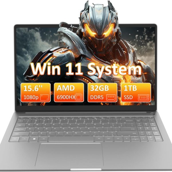 Auusda 15.6" FHD Gaming Laptop, AMD Ryzen 9 6900HX (8/16, 4.9GHz), 32GB RAM, 2TB SSD, Pro Edition OS, Ultimate Performance