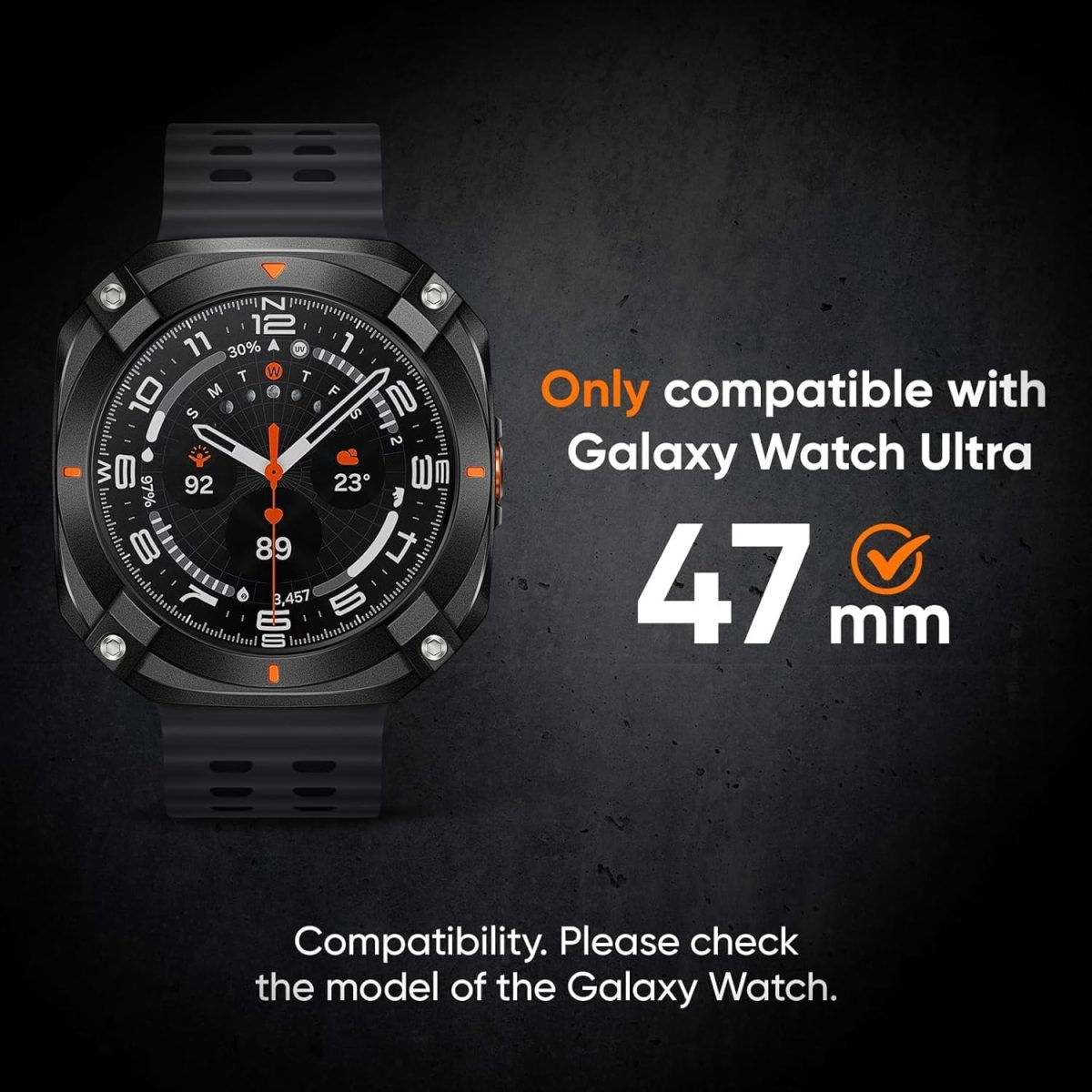 ⁦Metal Case for Samsung Galaxy Watch Ultra 47mm (2024/2025), Rugged 316L Stainless Steel Protective Bezel with Ceramic Back Cover, Shockproof Bumper, Full Body Armor, Multiple Colors⁩ - الصورة ⁦7⁩