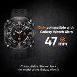 ⁦Metal Case for Samsung Galaxy Watch Ultra 47mm (2024/2025), Rugged 316L Stainless Steel Protective Bezel with Ceramic Back Cover, Shockproof Bumper, Full Body Armor, Multiple Colors⁩ - الصورة ⁦7⁩