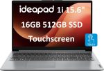 Lenovo IdeaPad 15.6" FHD Touchscreen Laptop (16GB RAM, 512GB SSD, Intel 6-Core i3-1215U (> i5-1135G7)), Narrow Bezel, Webcam, 10-Hour Long Battery Life, Wi-Fi 6, Win 11 Home S Mode, Cloud Grey