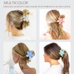 ⁦Large Hair Claw Clips Set, 12 Pack, Flower Design, Matte Plastic, 4 Colours, Strong Hold for Thick Hair (deep colour)⁩ - الصورة ⁦7⁩