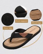 ⁦ARRIGO BELLO Flip Flops Men Casual Soft Thong Slippers Beach Outdoor Sandals Leather Non-Slip Flipflop Size 41-46⁩ - الصورة ⁦5⁩