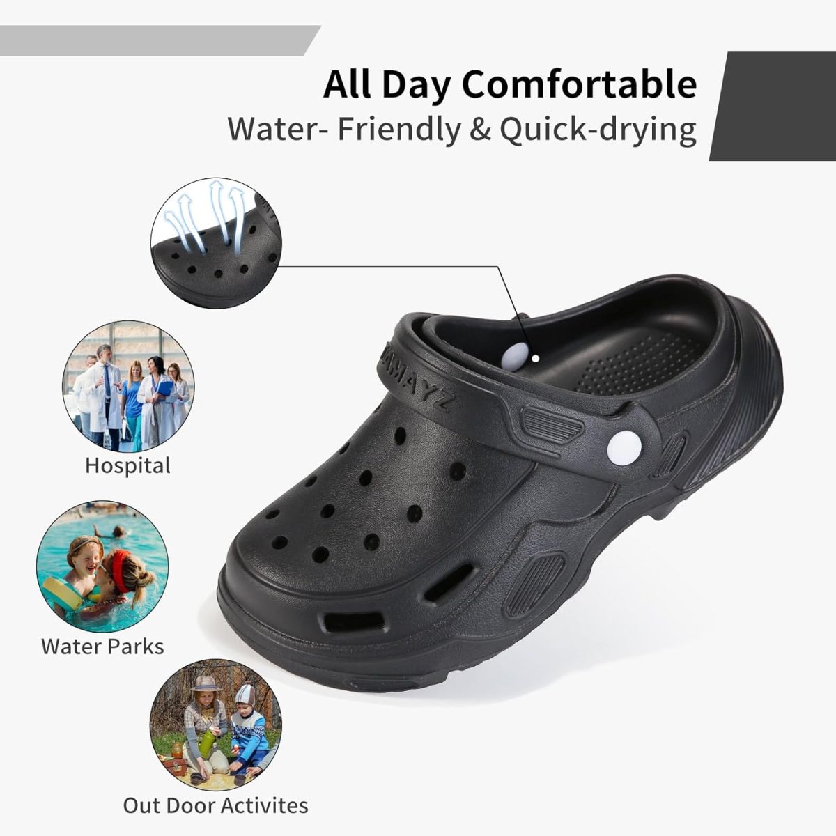 ⁦D.D.Star Garden Clogs Shoes For Men and Women Slip-On Mule Sandals With Arch Support Comfort Slip-on Slippers⁩ - الصورة ⁦5⁩