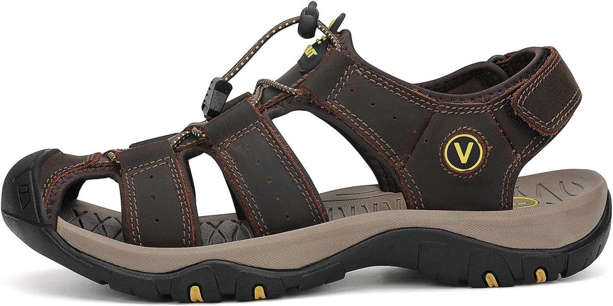 ⁦FLARUT Men's Sport Sandals Outdoor Hiking Sandals Closed Toe Athletic Lightweight Trail Walking Casual Sandals Water Shoes⁩ - الصورة ⁦7⁩