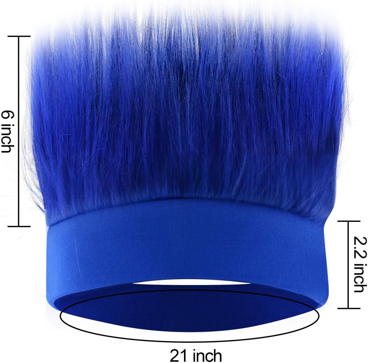 ⁦Sunshane 2 Pack Hairy Headband Crazy Hair Wigs for Mardi Gras Cosplay Sports Party and Spirit Day Accessory (Blue)⁩ - الصورة ⁦2⁩