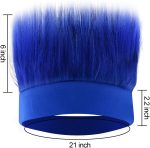 ⁦Sunshane 2 Pack Hairy Headband Crazy Hair Wigs for Mardi Gras Cosplay Sports Party and Spirit Day Accessory (Blue)⁩ - الصورة ⁦2⁩