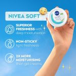 ⁦NIVEA Soft Moisturising Cream for Face, Body and Hands with Vitamin E and Jojoba Oil, Moisturises Deeply, All-Purpose, Jar 3x300ml⁩ - الصورة ⁦4⁩