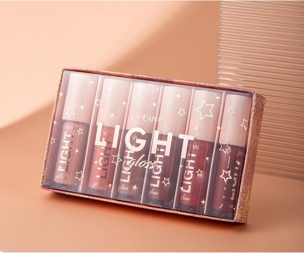 ⁦MAEPEOR Shiny Lipgloss Set 6PCS Smooth Moisturizing Lip Gloss Neutral Nude Nourishing Glossy Lipgloss (6PCS Set B)⁩ - الصورة ⁦8⁩