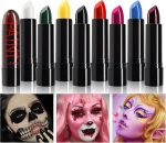 Petansy 8 Colors Vivid Vampire Matte Lipstick, Dark Blue Green Black Red Matte Lipstick Lip Stain Sets, Long Lasting Waterproof Velvet Lip Stick for Halloween Christmas Cosplay Makeup