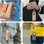⁦OLYCRAFT 2Pcs Lipstick Holder Keychain Rainbow Lip Balm Holders Elastic Diving Fabric Lipstick Keychain Portable Lipsticks Holder Flower Wreath Chapstick Sleeve Key Ring Holders for Chapstick⁩ - الصورة ⁦6⁩