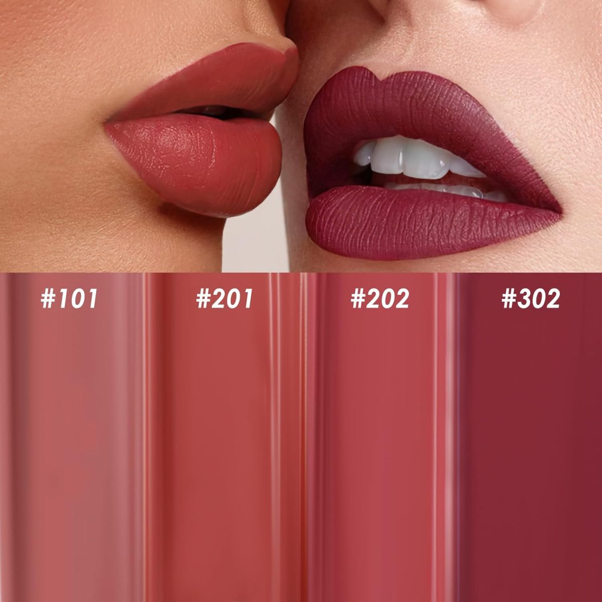 ⁦FOCALLURE Velvet Matte Liquid Lipstick, Satin-Finish Full Coverage Lip Color, High Pigmented Lip Stain for Cheeks and Lips Tint, Smooth Soft Lip Makeup, Lightweight, Quick-Drying, Milk Tea⁩ - الصورة ⁦7⁩