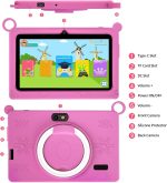 ⁦7 inch Kids Tablet, Quad Core Android 12 2GB 32GB, Parental Control, Eye Protection, Shockproof Case, Dual Camera, WiFi, Bluetooth, Learning Tablet for Kids - K2 (Pink)⁩ - الصورة ⁦9⁩