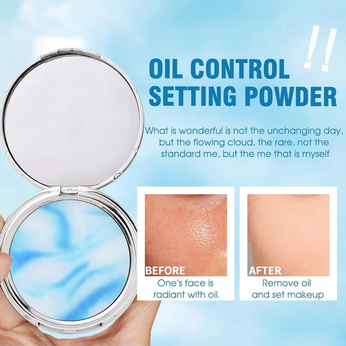 ⁦Allony Beautiful Candy Gel Powder, Oil Control Mattifying Powder, Candy Bella Gel Powder, Silky Compact Powder Mattifying, Compact Powder with Powder Down (A, Pink)⁩ - الصورة ⁦5⁩