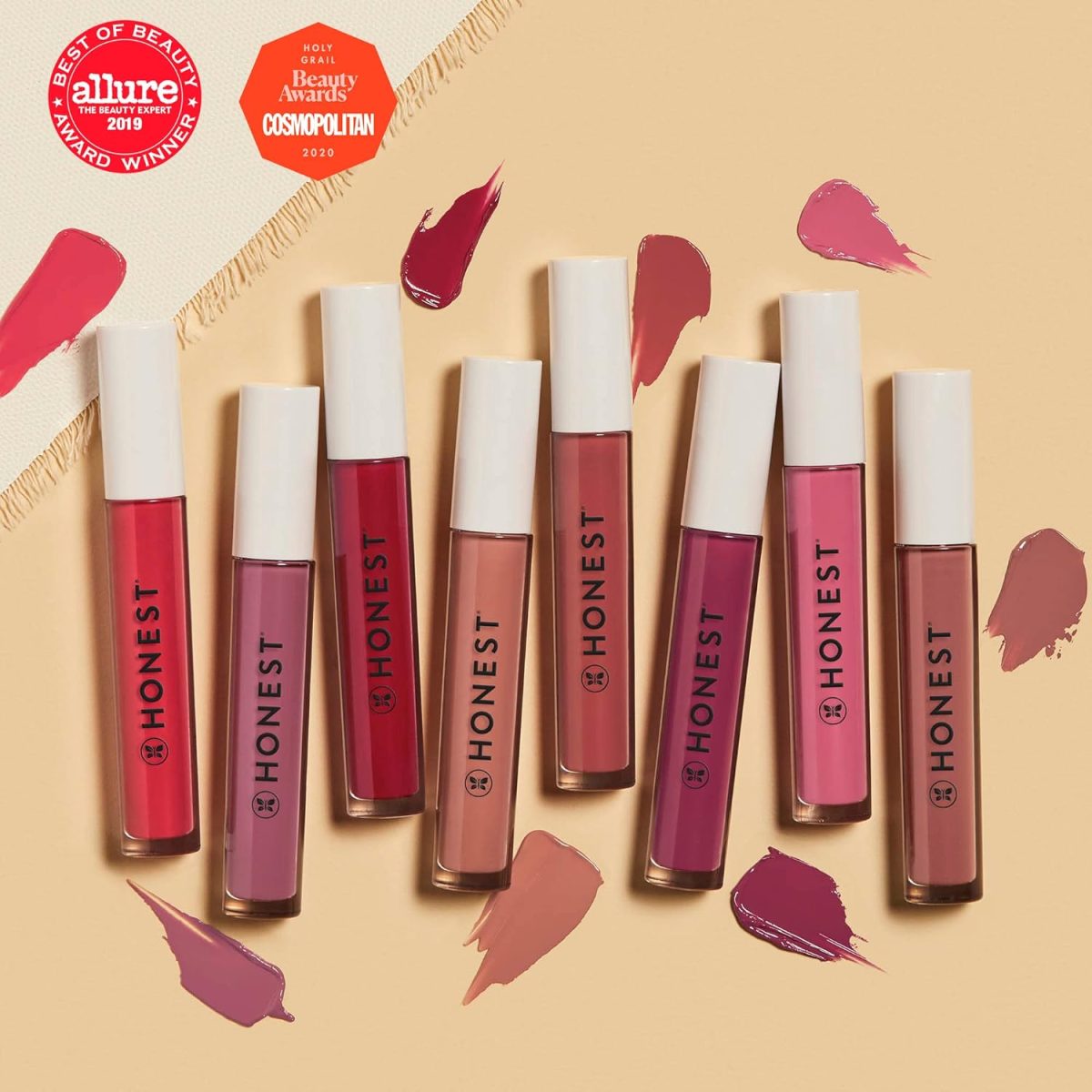 ⁦Honest Beauty Hydrating Liquid Lipstick with Hyaluronic Acid + Avocado Oil | EWG Verified, Vegan + Cruelty Free | Fearless, .12 fl oz⁩ - الصورة ⁦3⁩