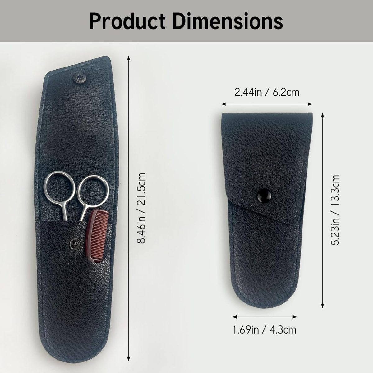 ⁦Beard Scissors for Men, Stainless Steel Moustache & Eyebrow Scissors with Comb, Multi-Function Grooming Kit with Storage Bag for Beard, Eyebrows & Moustache⁩ - الصورة ⁦6⁩