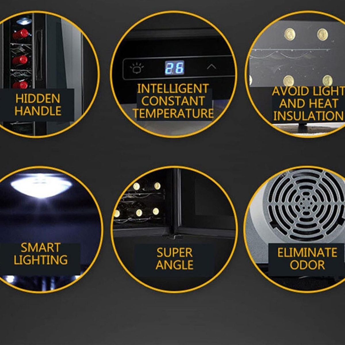 ⁦Avcbno Wine cooler 8pcs Wine Refrigerator Freezer Electric Wine Cooler Thermostat Wine Refrigerator⁩ - الصورة ⁦4⁩