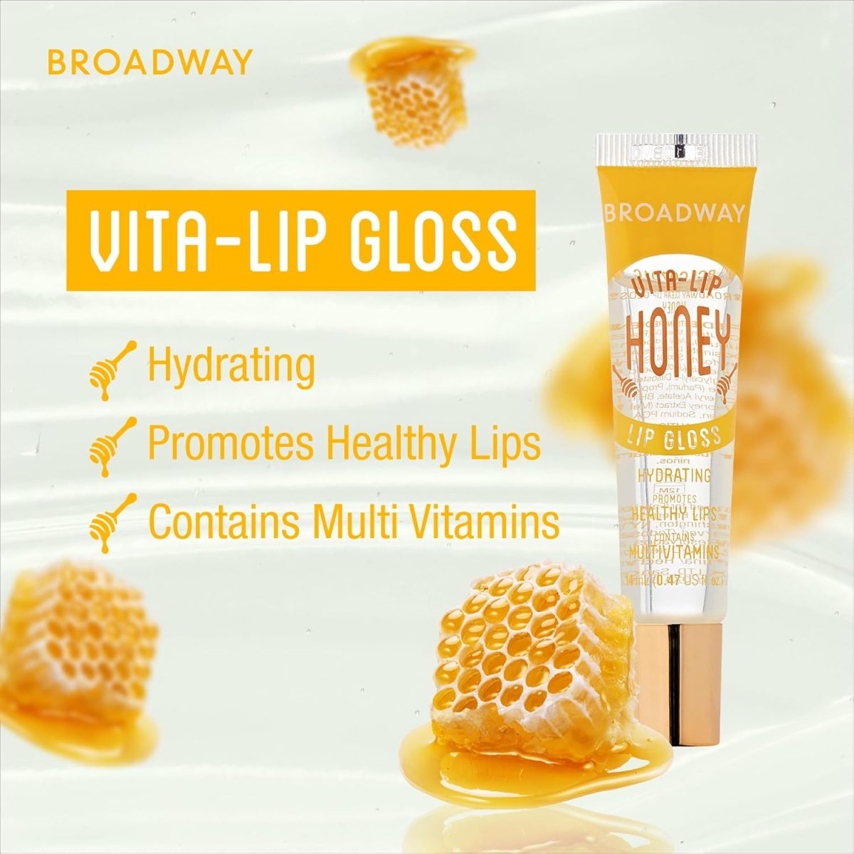 ⁦KISS Broadway Vita-Lip Clear Lip Gloss Box Display Set (Honey)⁩ - الصورة ⁦3⁩