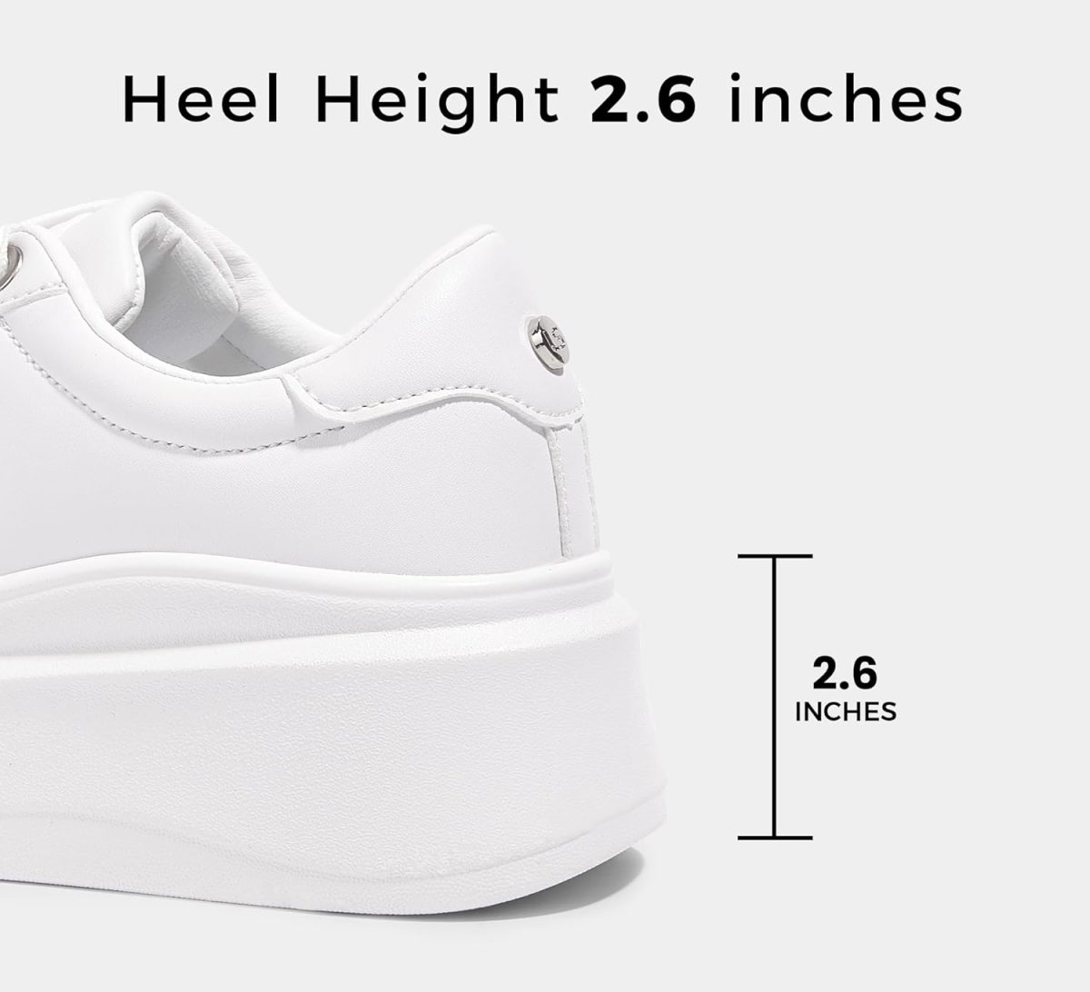 ⁦LUCKY STEP Women's Platform Fashion Sneakers Faux Leather Classic Tennis Shoes Low Top Casual Walking Shoes⁩ - الصورة ⁦3⁩