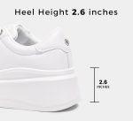⁦LUCKY STEP Women's Platform Fashion Sneakers Faux Leather Classic Tennis Shoes Low Top Casual Walking Shoes⁩ - الصورة ⁦3⁩