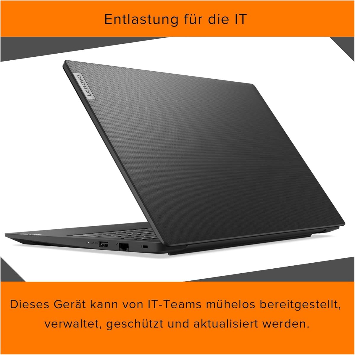 ⁦Lenovo V15 G4 Laptop, AMD Ryzen 5 7520U, 16GB DDR4 RAM, 2TB PCIe SSD, 15.6" FHD, AMD Radeon 610M, QWERTZ Keyboard, Windows 11 Pro, Office 2021, Black⁩ - الصورة ⁦9⁩