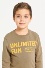 ⁦REDTAG Boys Mustard And Sweatshirt Set (2 Piece)⁩ - الصورة ⁦4⁩