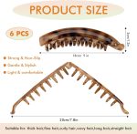 ⁦Bukela 6 Pieces Large Banana Hair Clips for Women Strong Hold Ponytail Holder Banana Clips for Fine Thick French Hair Accessories for Girls and Women⁩ - الصورة ⁦2⁩