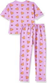 ⁦T2F Girls Cotton Printed Oversized Fit Crop Top and Pant Pajama Set⁩ - الصورة ⁦2⁩