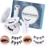 Hepiide 2 Pairs Magnetic Eyelashes Kit: with Magnetic Lash Applicator - Natural Wispy Manga Lashes - Reusable Magnet Lashes No Glue - False Eyelashes Band with Magnet (Pretty)