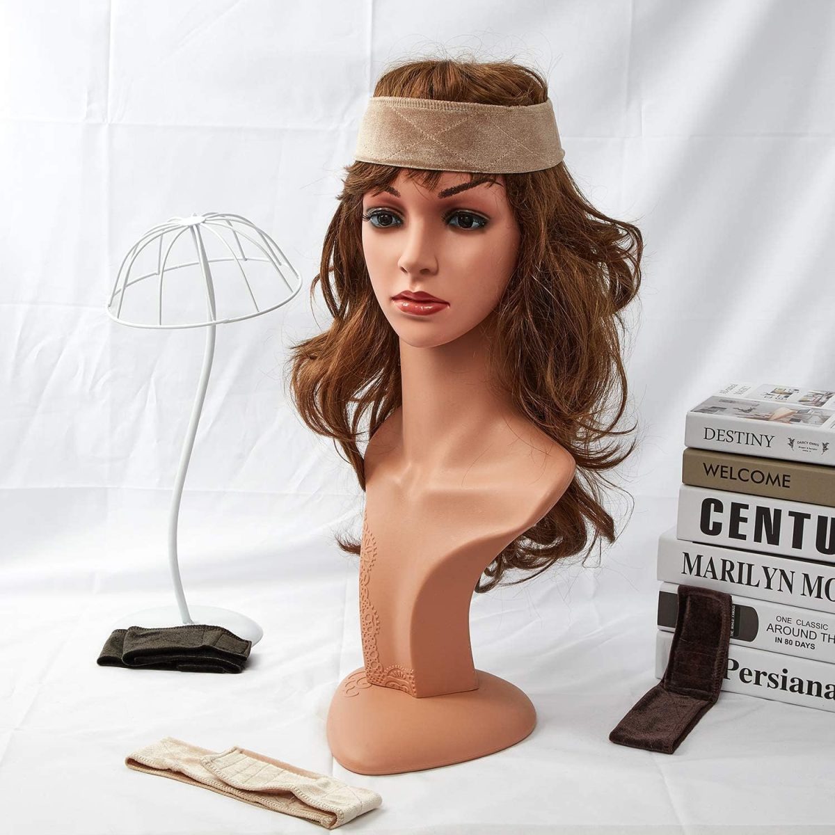 ⁦Aputue Velvet Wigs Headband, 5 Piece Set Flexible Wig Gripper Band, Secure Fit Headband for Men and Women, Ideal for Costume and Fashion⁩ - الصورة ⁦7⁩