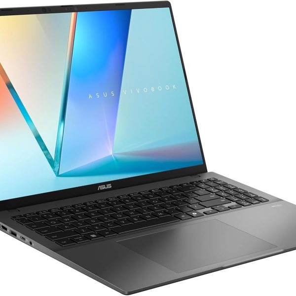 ASUS Vivobook S16" 2.5K +144Hz S3607QA-PL018W, Qualcomm Snapdragon X1 Up to 45TOPS,16GB RAM DDR5,1TB M.2 NVMe PCIe, FHD CAM, AR-EN Backlit Keyboard,TYPE-C, 65W Adapter, WIN 11, Aluminum Gray