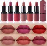 Katiluxiya 6Pcs Red Velvet Matte Lipstick Set, High Pigmented Long-Lasting Waterproof Lip Stick Lip,Moisturizing balms, Sheer tint, Shine & Glowy Finish,Stain Makeup Gift Sets. (02, color)
