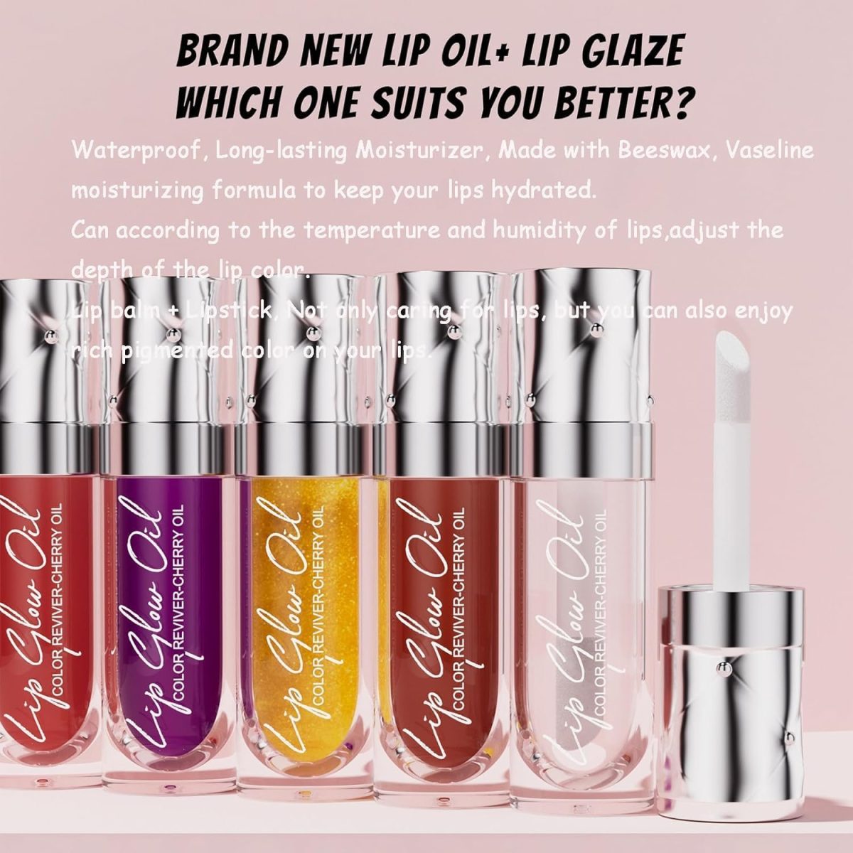 ⁦Korean Style Lip Oil Gloss, Ultra-Shiny Clear Lipstick Gloss Crystal Jelly Moisturizing Lip Oil,Fashion Lipstick Makeup Care Lipstick for Girls and Women(#01)⁩ - الصورة ⁦6⁩