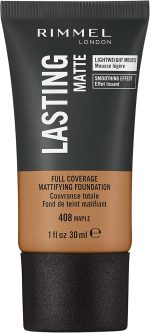 ⁦Rimmel London, Lasting Finish Matte Foundation, 408 Maple, 30Ml⁩ - الصورة ⁦2⁩