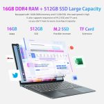 ⁦Morostron W11 Laptop, 13.5 Inches 3K (3000 x 2000) IPS Display 10th Generation i5-1035G1 Up to 3.6GHz, 16GB + 512GB SSD, SQlim Notebook PC, Full Metal, Backlit Keyboard, Full Function Type C, Finger⁩ - الصورة ⁦2⁩