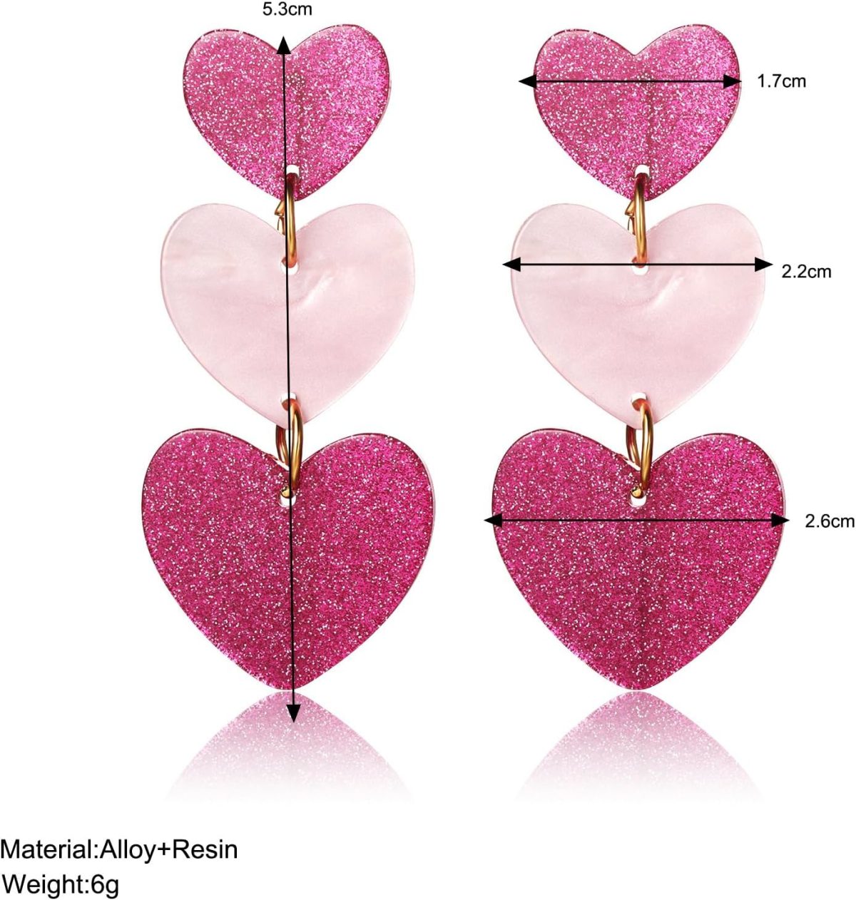 ⁦Shining Diva Fashion Latest Stylish Western Earrings for Women Girls (15843er) (Pink)⁩ - الصورة ⁦5⁩
