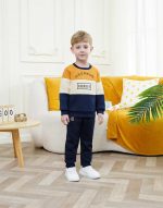 ⁦Yoxindax Toddler Kid Boy Clothe Colorblock Letter Fall Winter 2PC Outfit Set⁩ - الصورة ⁦8⁩