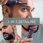 ⁦Panasonic XSHAPE-TRIM MULTISHAPE, Main Unit with Li-ion Battery, Detail Shaver/Trimming Head Attachment Set, Beard and Hair Trimmer, Facial Cleansing Brush, Black⁩ - الصورة ⁦7⁩