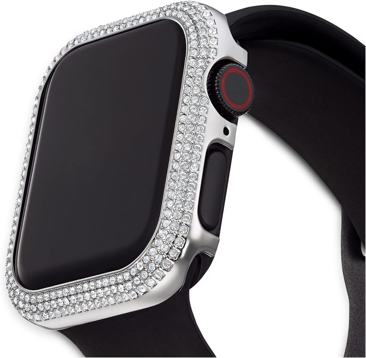 ⁦Swarovski Sparkling Smartwatch Case compatible with Apple Watch Series 4 and 5, 40mm, Silver Tone⁩ - الصورة ⁦5⁩