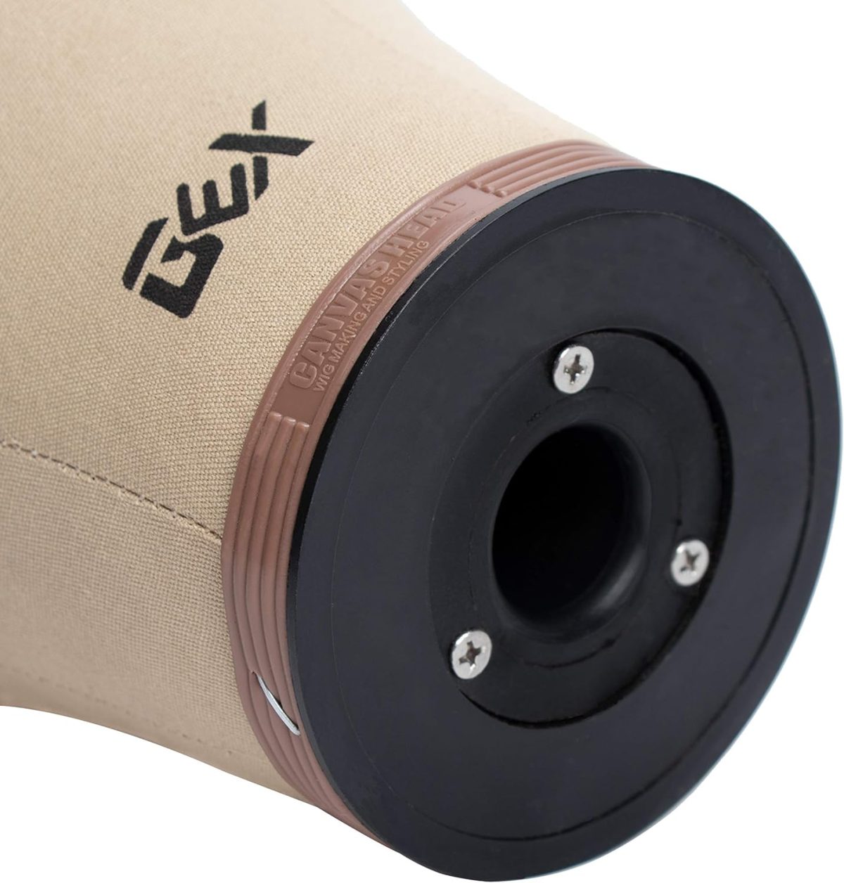 ⁦GEX 22" Cork Canvas Block Head Mannequin Wig Display Styling Head With Mount Hole⁩ - الصورة ⁦6⁩