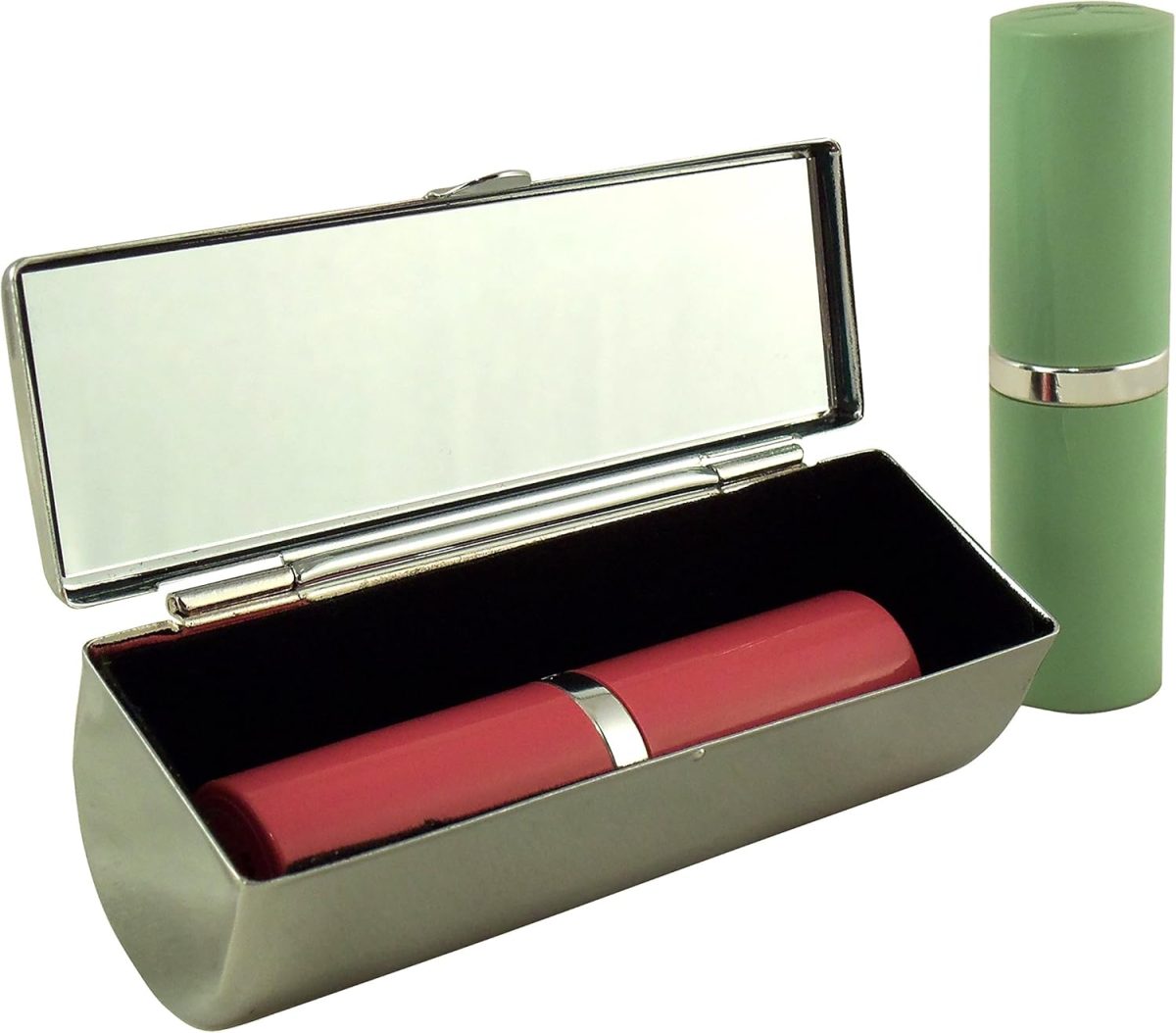 ⁦Houder Designer Lipstick Case with Mirror for Purse - Decorative Lipstick Holder with Gift Box - Velvet Lined - Protect Your Lipsticks in Style (Red Roses)⁩ - الصورة ⁦4⁩