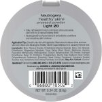 ⁦Neutrogena Healthy Skin Pressed Makeup Powder Compact with Antioxidants & Pro Vitamin B5, Evens Skin Tone, Minimizes Shine & Conditions Skin, Light 20,.34 oz⁩ - الصورة ⁦9⁩
