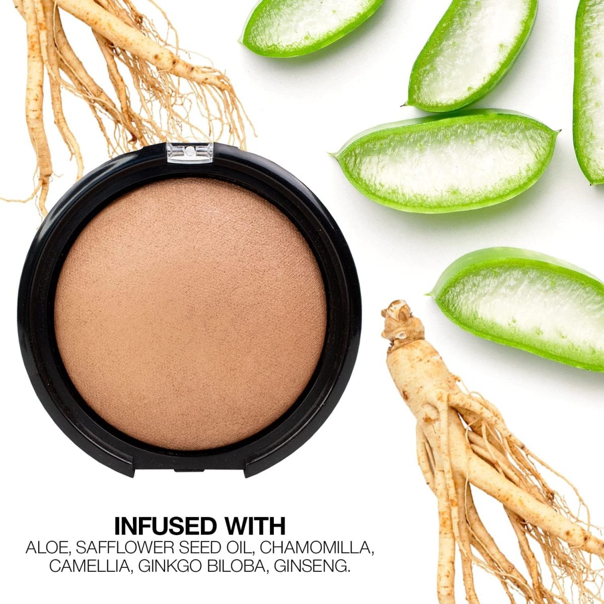 ⁦Palladio Baked Bronzer, Highly Pigmented and Easy to Blend, Shimmery Bronzed Glow, Use Dry or Wet, Lasts all day long, Provides Rich Tanning Color Finish, Powder Compact, Illuminating Tan⁩ - الصورة ⁦4⁩